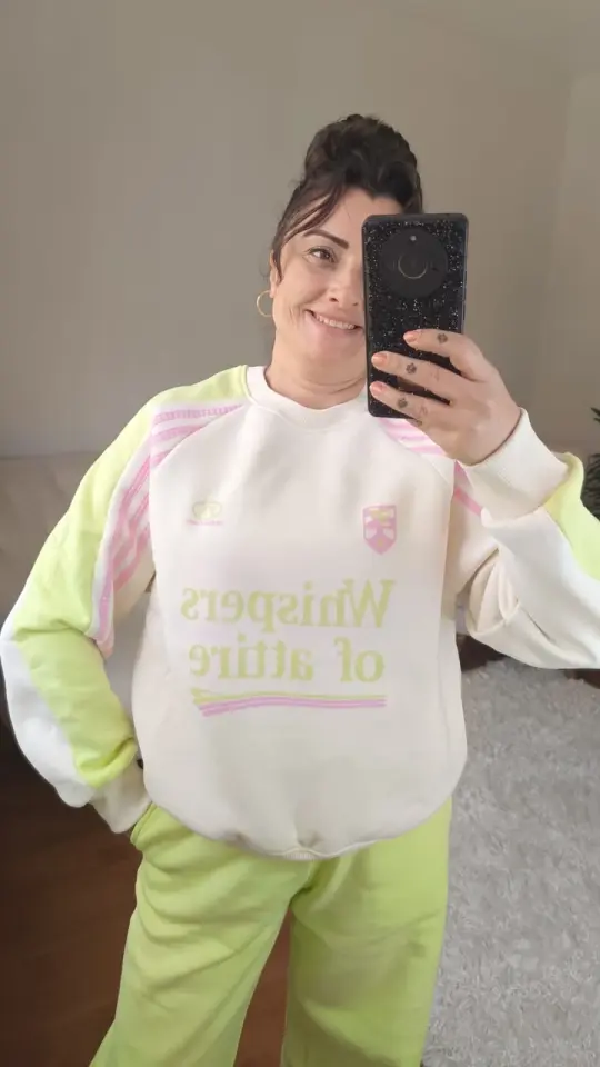 İçi Şardonlu Fıstık Yeşili Oversize Eşofman Takım