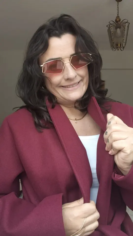 Beli Kuşaklı Bordo Kaşe Kaban