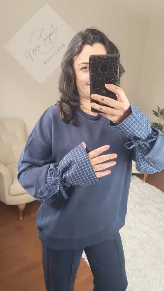 Gömlek Detaylı Esnek Kumaş Eşofman Takım