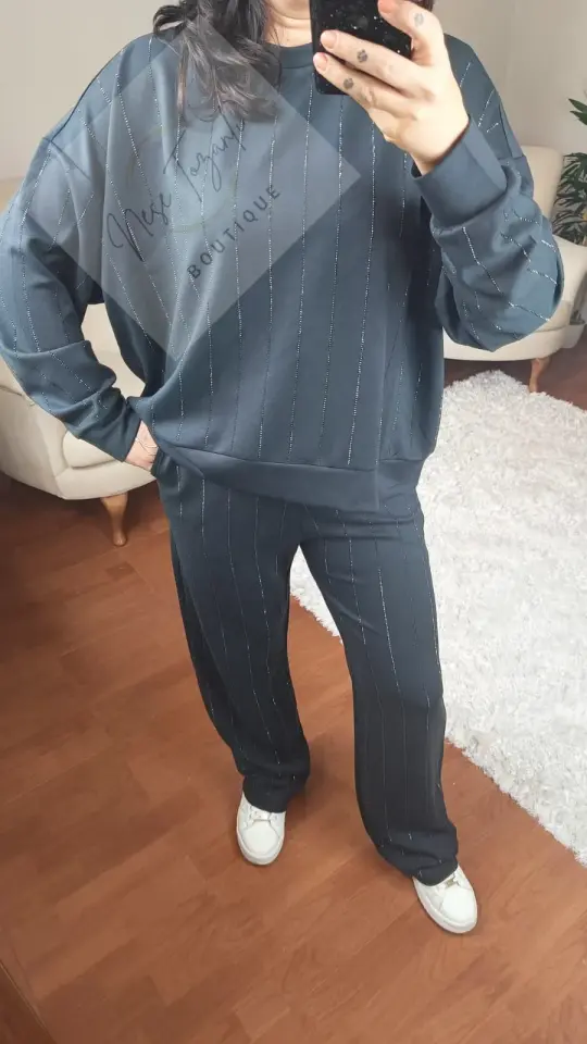 Parıltı Detaylı Esnek Kumaş Eşofman Takım