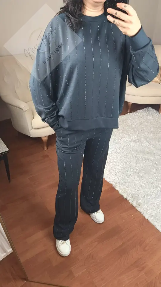 Parıltı Detaylı Esnek Kumaş Eşofman Takım