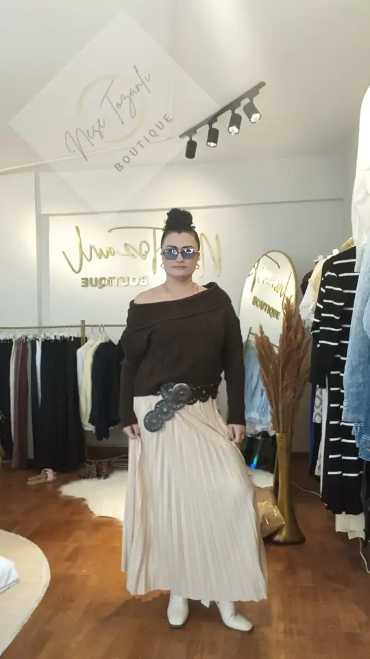 Çok Yönlü Yaka Detaylı Yumuşak Triko Kazak (Kahverengi)