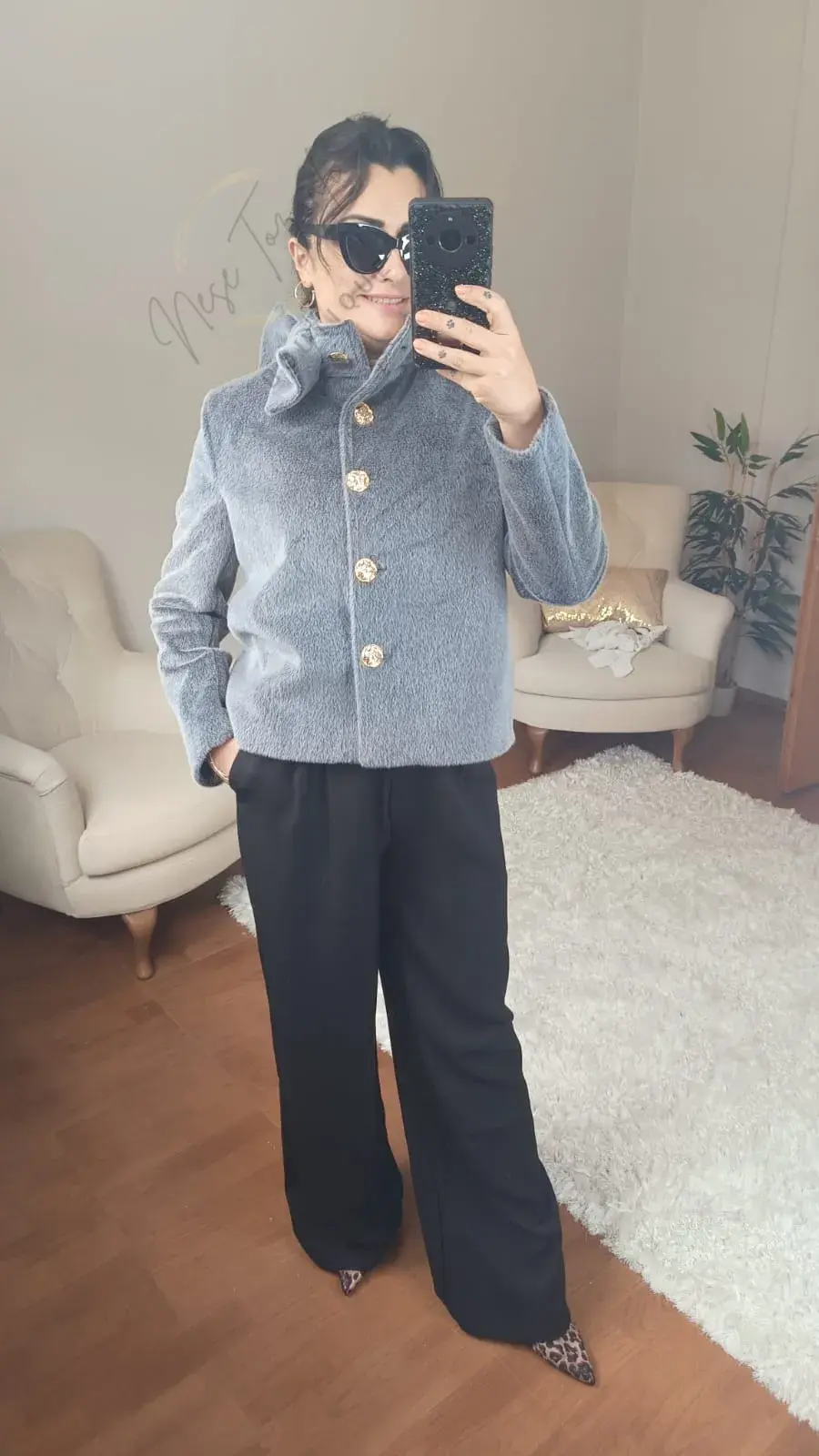 Yüksek Bel Siyah Palazzo Pantolon