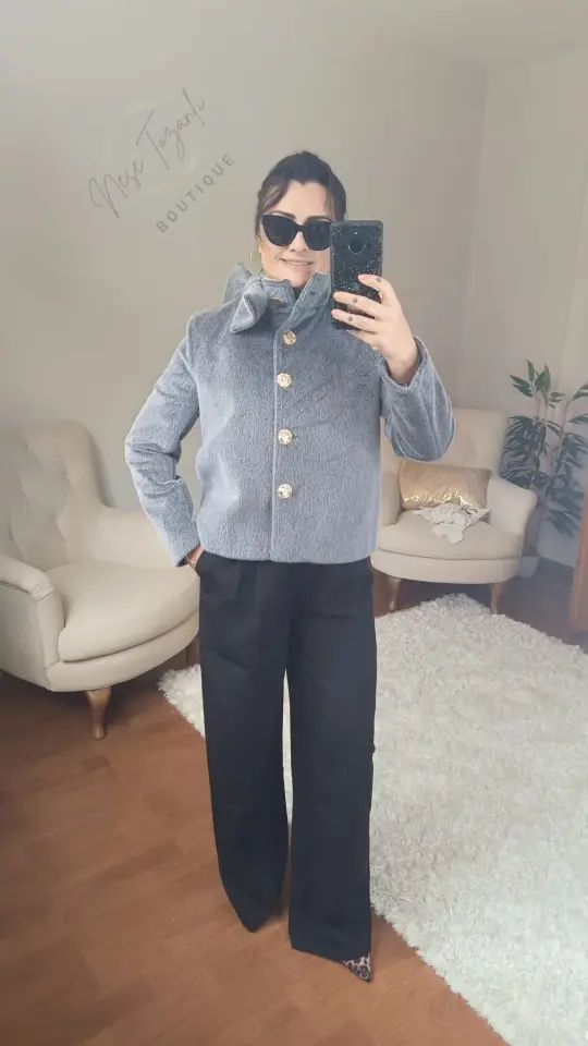 Yüksek Bel Siyah Palazzo Pantolon