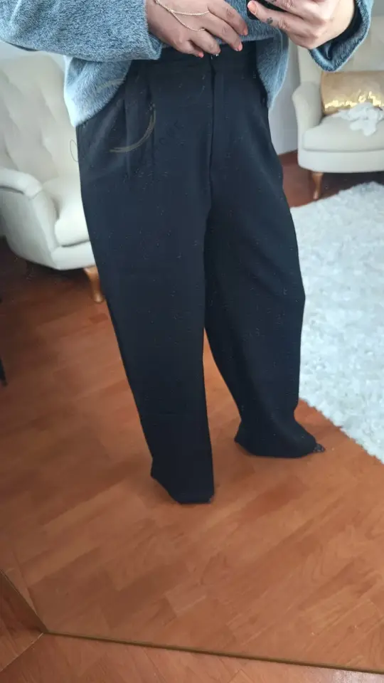 Yüksek Bel Siyah Palazzo Pantolon