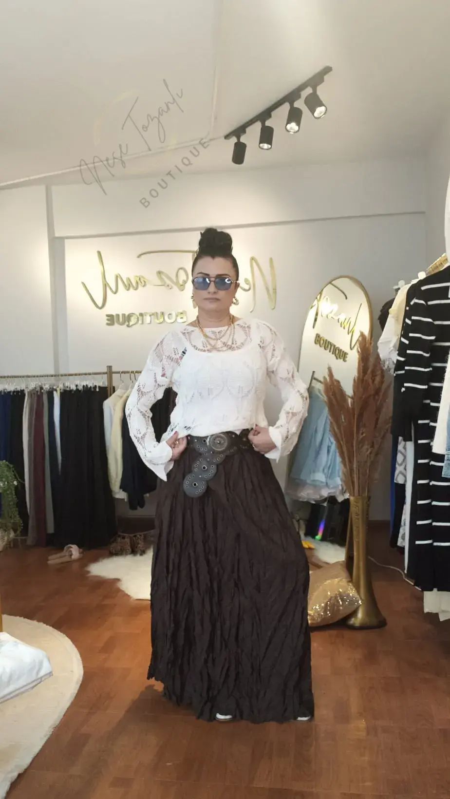 Bohem Ajurlu (Delikli) Desenli Triko Bluz